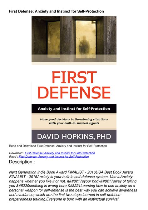 online pdf first defense anxiety instinct protection Reader