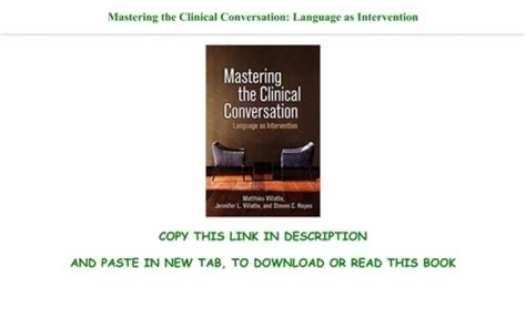 online pdf mastering clinical conversation language intervention Reader