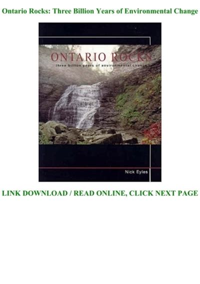 ontario rocks three billion years of environmental change PDF