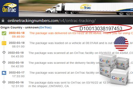 ontrack tracking number