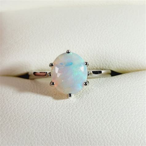 opal ring silver