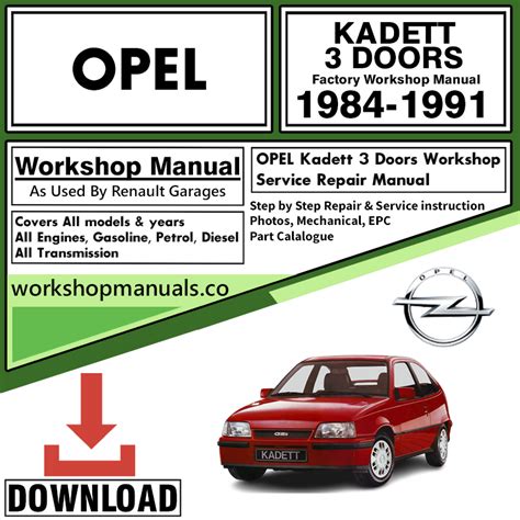 opel kadett workshop manual moremanual PDF