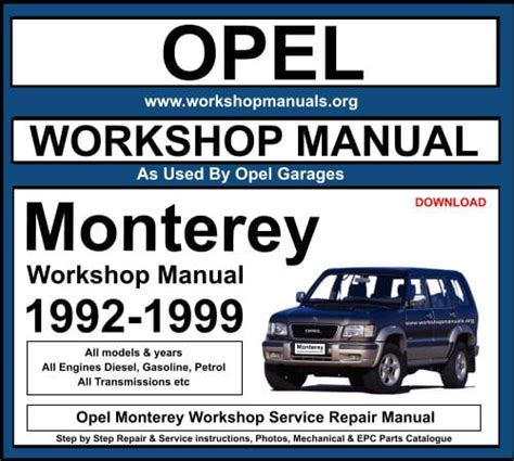 opel monterey service manual Kindle Editon