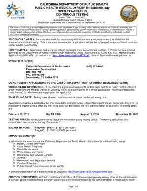 open examination california department of public health PDF