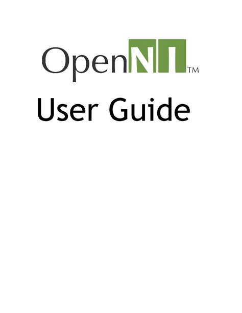 openni user guide pdf PDF