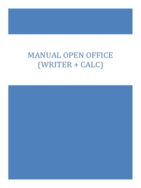 openoffice instruction manual Epub