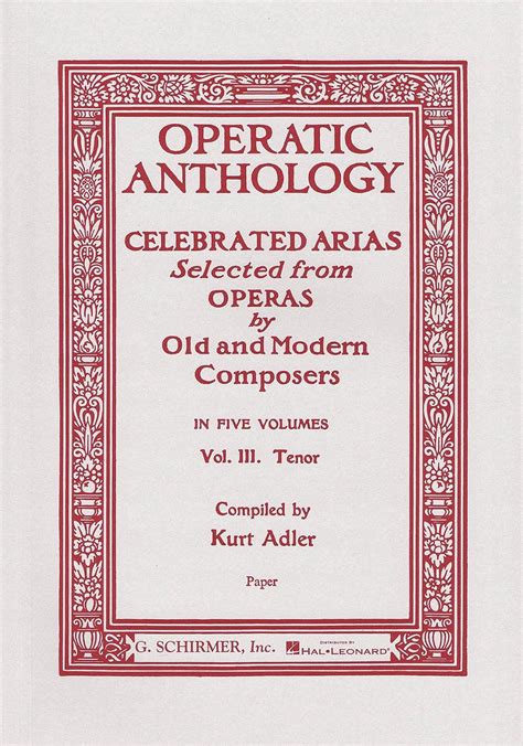operatic anthology volume 3 tenor and piano Doc