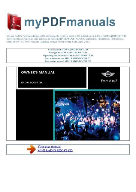 operating guide for mini cd radio boost PDF