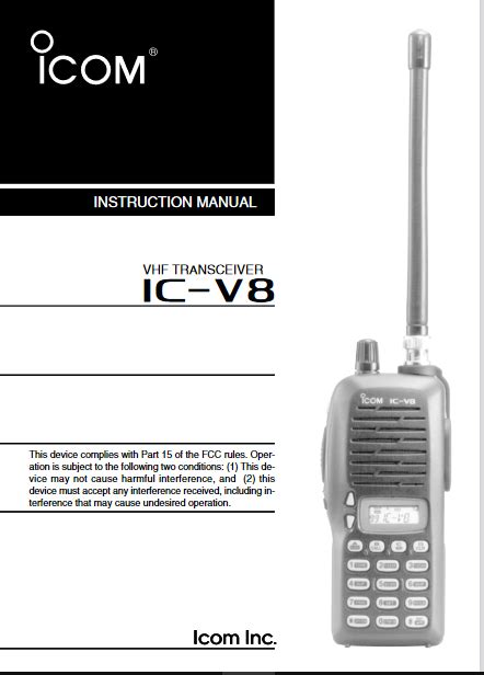operating manual icom ic v8 Reader
