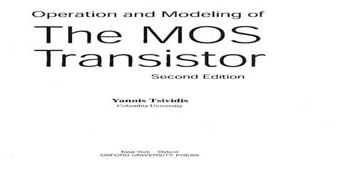operation and modeling of the mos transistor 4th ed pdf Doc