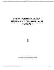 operation management heizer solution manual 8e Kindle Editon