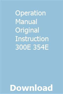 operation manual original instruction 300e 354e Kindle Editon
