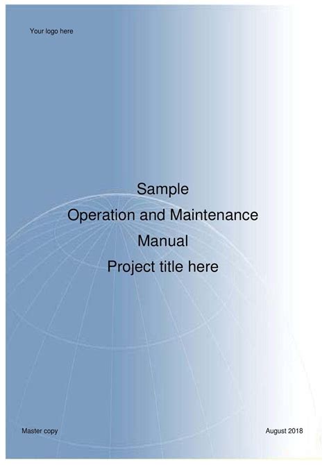 operations maintenance manual template cms PDF