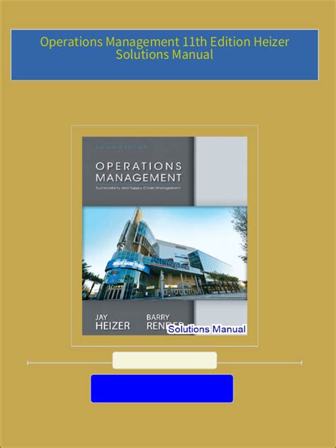 operations management 11th edition heizer solutions manual Kindle Editon