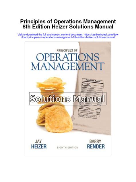 operations management heizer 8th edition solutions manual Epub