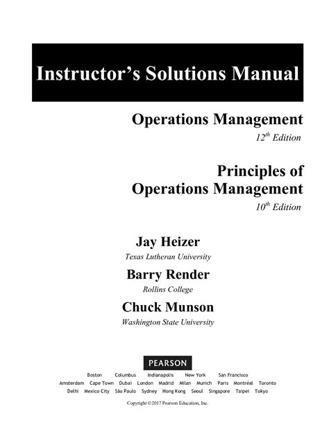 operations management instructor solutions manual Kindle Editon