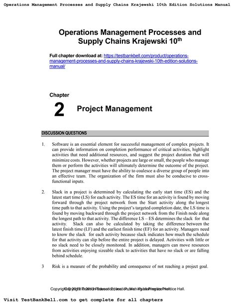 operations management krajewski 10th PDF