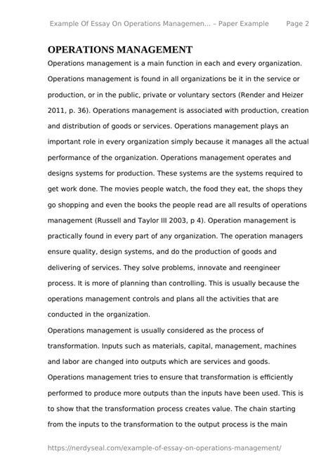 operations management paper topics Doc