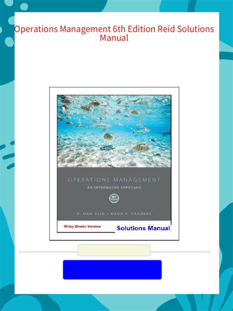 operations management reid solutions manual Ebook Kindle Editon