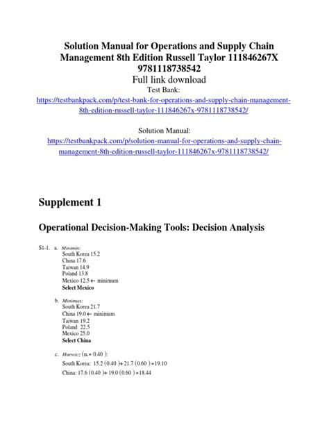 operations management russell and taylor solution Epub