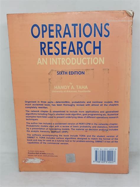 operations research an introduction 6th edition PDF