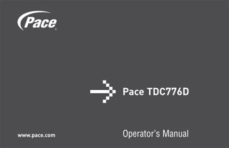 operator s manual pace tdc776d PDF