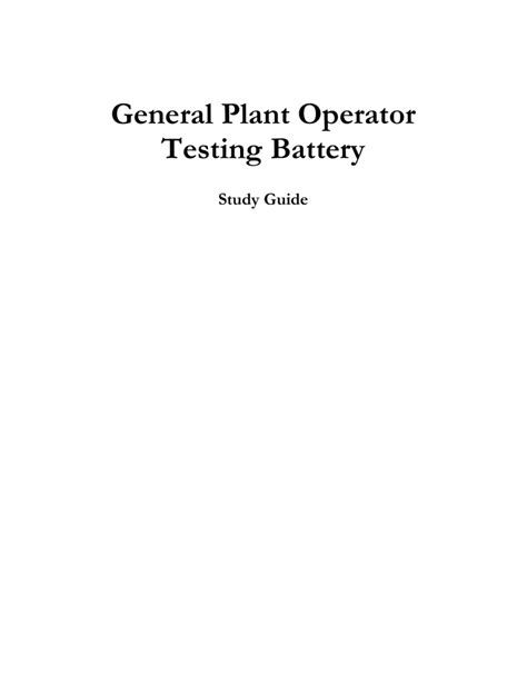 operator test battery study guide Reader
