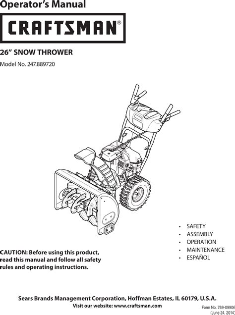 operators manual craftsman snowblower Epub