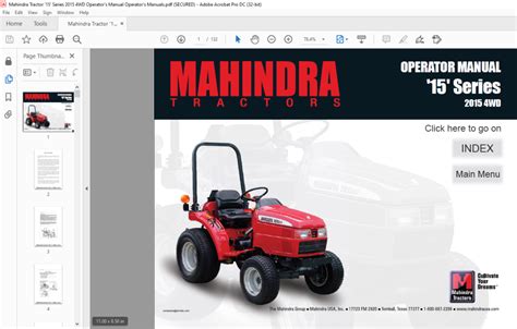 operators manual for mahindra tractor series 2015 Epub