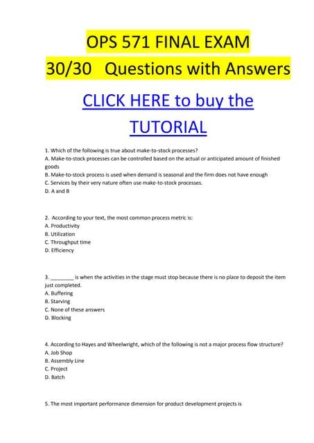 ops 571 final exam justanswer PDF