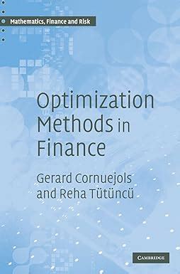 optimization methods in finance solution manual Kindle Editon