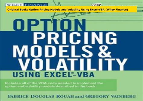 options pricing models and volatility using excel vba cd rom Reader