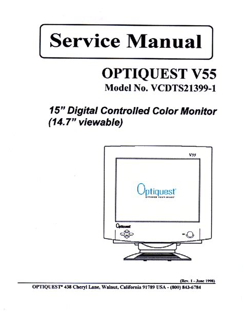 optiquest monitor instruction manual PDF