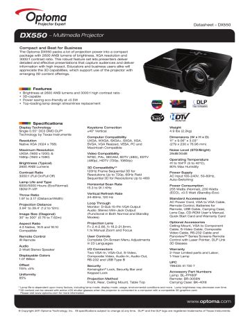 optoma dx550 projectors owners manual Epub