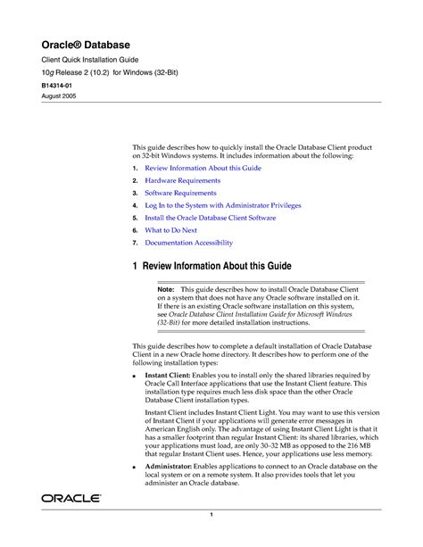 oracle 10g client installation guide Kindle Editon
