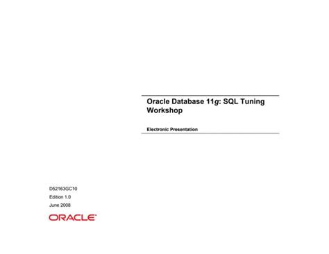oracle database 11g performance tuning student guide volume i Epub