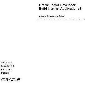 oracle forms developer build internet applications volume 3 instructor guide Epub