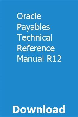 oracle payables technical reference manual r12 Epub