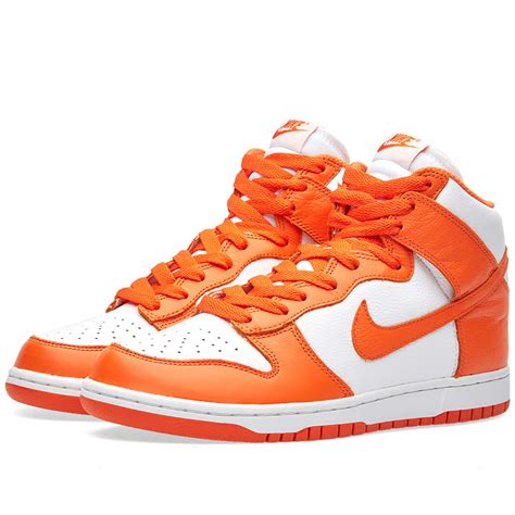 orange and white nikes