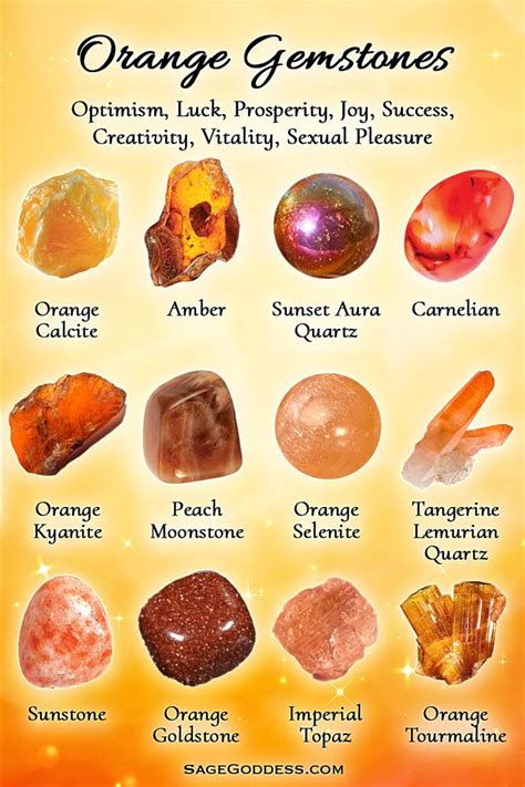 orange crystals and gemstones