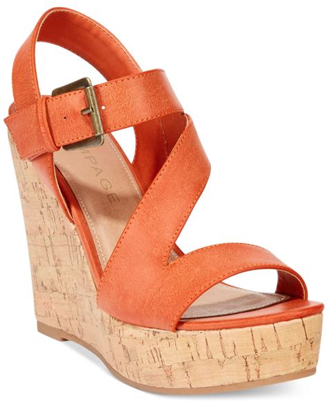 orange wedge sandals