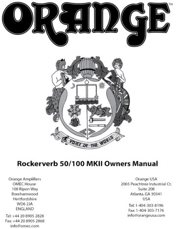 orangge rockerverb owners manual Kindle Editon