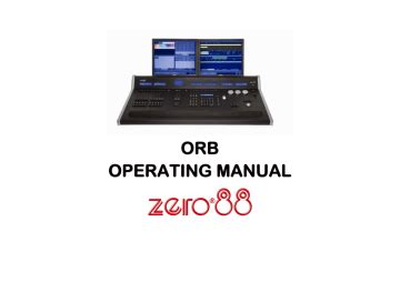 orb operating manual zero 88 PDF