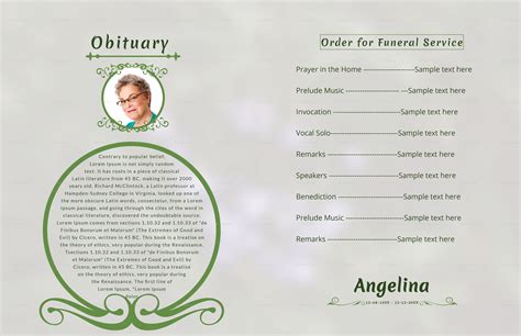 Order Of Service Template Funeral