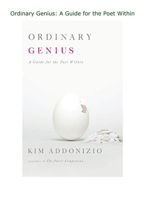 ordinary genius a guide for the poet within Reader