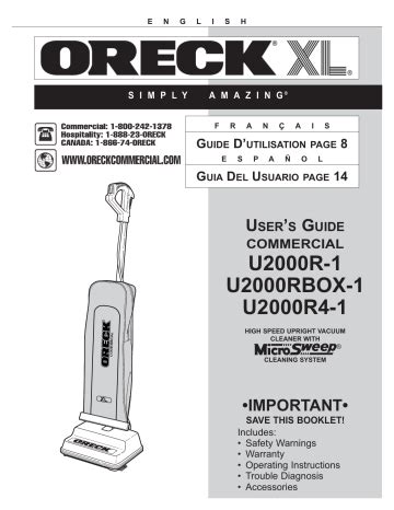 oreck vacuum owner s manual Reader