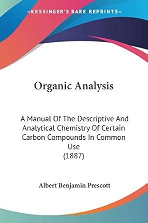 organic analysis descriptive analytical chemistry Epub