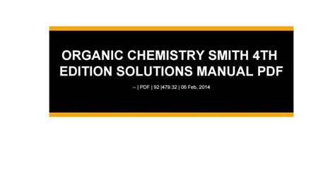 organic chemistry smith 4th edition solutions manual pdf Doc