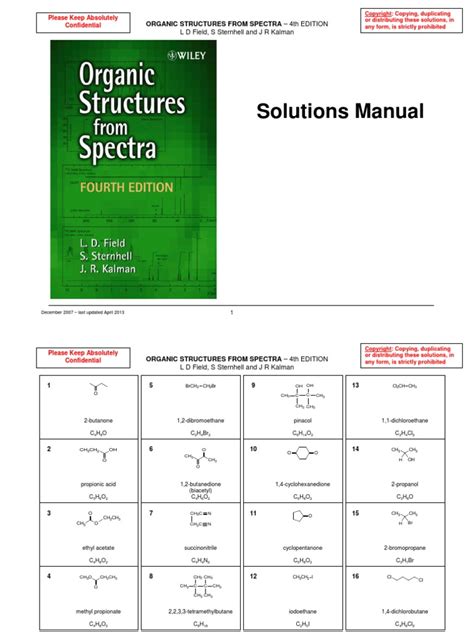 organic structures from spectra 5th edition solutions pdf Epub