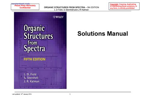 organic structures from spectra answers 5th edition Kindle Editon